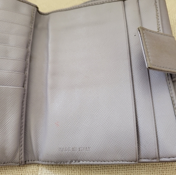 Lilac Prada Nylon & LeatherTri-fold Wallet - Picture 4 of 7